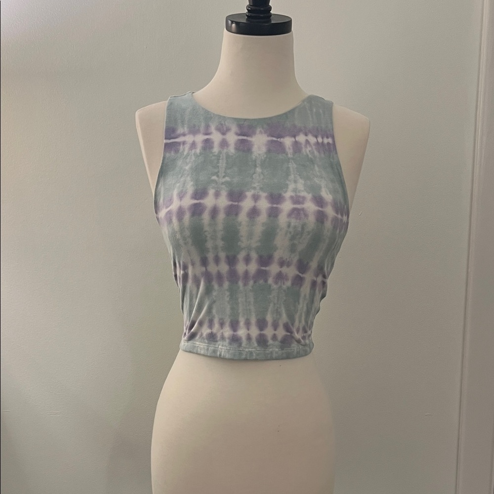 Aeropostale Tie-Dye Tank Top - Purple and Green